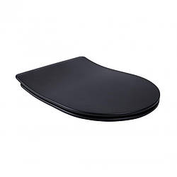 Сидіння для унітазу (Robin, Scorpio) з мікроліфтом Slim Duroplast, 440x365x50 мм Matt Black Чорний матовий