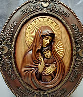 Икона Мария с Исусом, икона из дерева 39х33см.