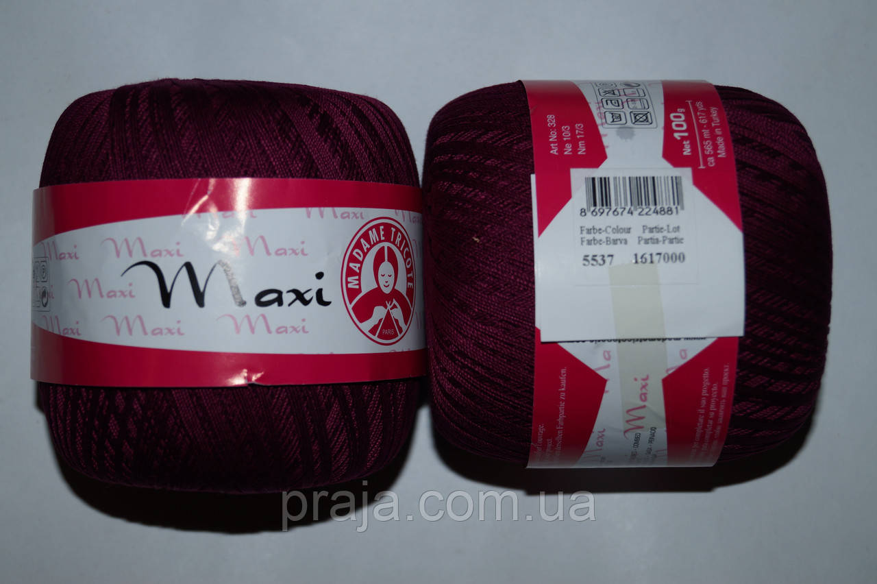 Пряжа Madame Tricote Maxi - 5537 бордовий