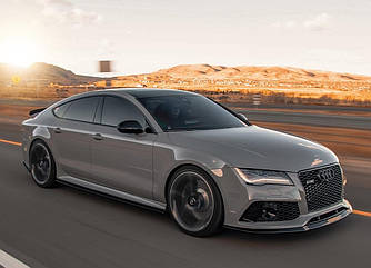 Губа Audi RS7 C7 тюнинг сплиттер юбка переднего бампера (V2)
