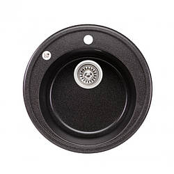 Кухонна мийка гранітна кругла Lidz D510/200 GRF-13 Графіт матовий
