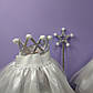 Костюм новорічний сніжинка 1-8 років спідниця біла фатинова та обруч сніжинка з чарівною паличкою 1 шт, фото 3
