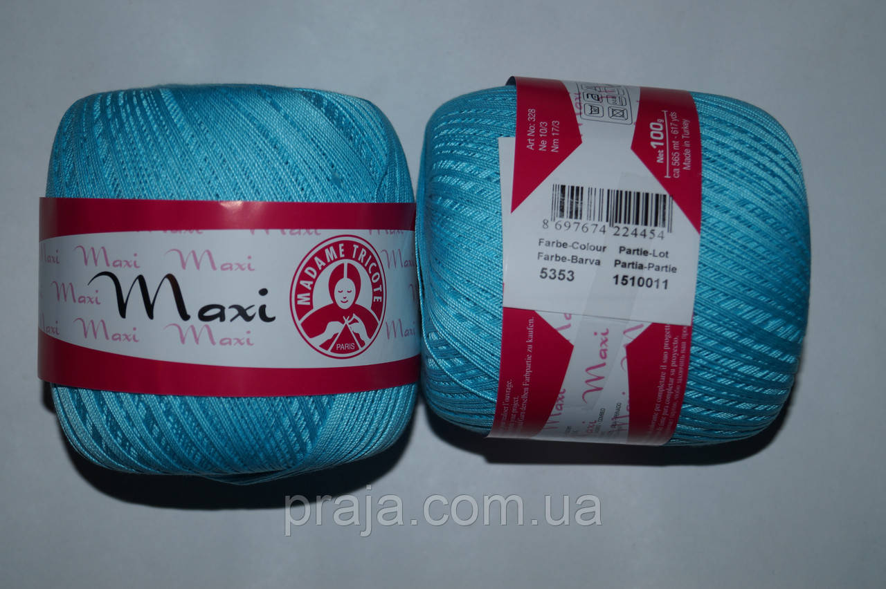 Пряжа Madame Tricote Maxi - 5353 бірюзовий