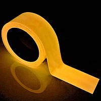 Люмінесцентний скотч жовтий 5 см х 5 м, що світиться, фосфорна сигнальна стрічка для сходів