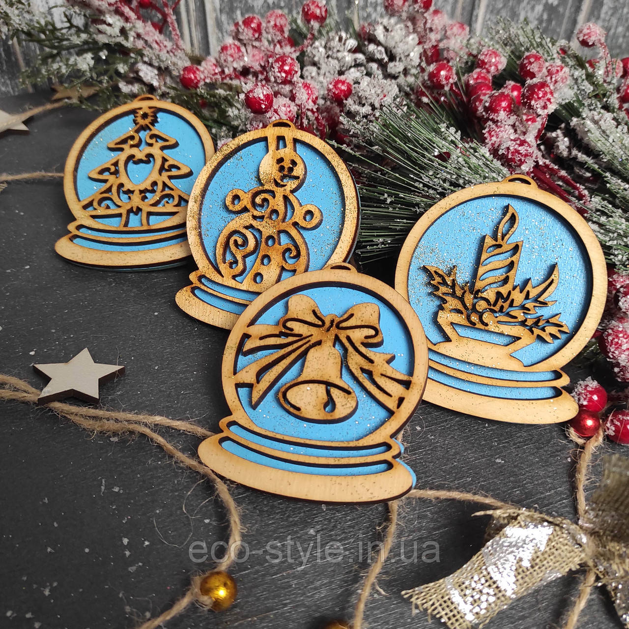 Новорічні набори іграшок, новорічні іграшки і прикраси, фото 1