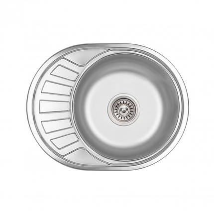 Кухонна мийка Lidz 5745 0,6 мм Satin (LIDZ574506SAT), фото 2