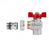 Кран кульовий Icma FAR. ROSSA 1/2" кутовий №362, фото 3