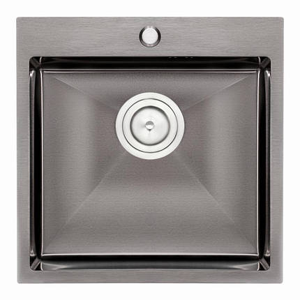 Кухонна мийка Qtap D5050BL Black 2.7/1.0 мм (QTD5050BLPVD10), фото 2