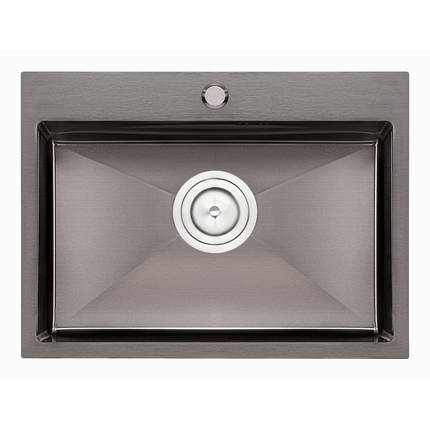 Кухонна мийка Qtap D5843BL 2.7/1.0 мм (QTD5843BLPVD10), фото 2