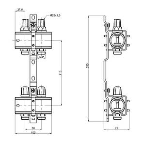Колектор Icma 1" 2 виходи, без витратоміра NoK005, фото 2