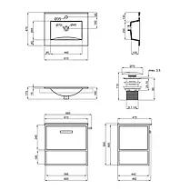 Комплект Qtap Taurus 600х580х437 Whitish oak тумба підвісна + мийка врізна QT2472TPT603WO, фото 2