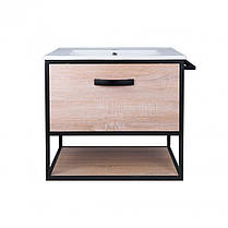 Комплект Qtap Taurus 600х580х437 Whitish oak тумба підвісна + мийка врізна QT2472TPT603WO, фото 2