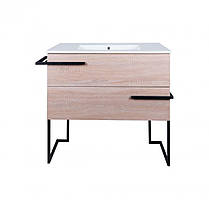 Комплект Qtap Taurus 800х800х437 Whitish oak тумба підлогова + раковина врізна QT2471TNT803WO, фото 2