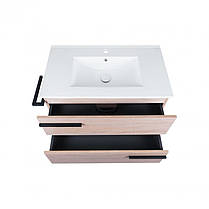 Комплект Qtap Taurus 800х800х437 Whitish oak тумба підлогова + раковина врізна QT2471TNT803WO, фото 3