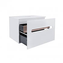 Тумба підвісна Qtap Virgo 700х476х469 White/Whitish oak зі стільницею QT1879TPА701WWO, фото 3