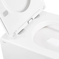 Унітаз підвісний Qtap Robin безободковый з сидінням Slim Soft-close QT1333046ENRW, фото 2