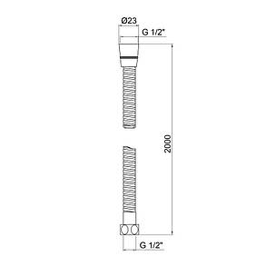 Шланг для душу Lidz (CRM) 50 04 200 00 2,0 м, фото 2
