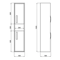 Пенал підвісний Qtap Pisces 300х1400х300 Whitish oak QT2576PP1451RWO, фото 2