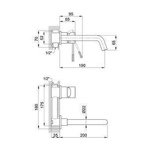 Змішувач прихованого монтажу для раковини Qtap Scorpio 3050105C, фото 2