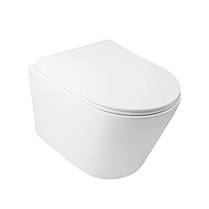 Набір Qtap інсталяція 3 в 1 Nest QT0133M425 з панеллю змиву круглої QT0111M11V1146MB + унітаз з сидінням Swan, фото 3