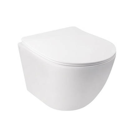 Унітаз підвісний Qtap Jay безободковый з сидінням Slim Soft-close QT07335176W, фото 2