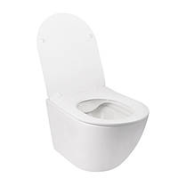 Унітаз підвісний Qtap Jay безободковый з сидінням Slim Soft-close QT07335176W, фото 3