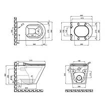 Унітаз підвісний Qtap Scorpio безободковый з сидінням Slim Soft-close QT1433053ERMB, фото 2
