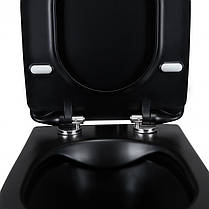 Унітаз підвісний Qtap Scorpio безободковый з сидінням Slim Soft-close QT1433053ERMB, фото 3