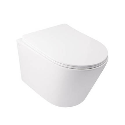Унітаз підвісний Qtap Swan безободковый з сидінням Slim Soft-close QT16335178W, фото 2