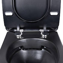 Унітаз підвісний Qtap Robin безободковый з сидінням Slim Soft-close QT1333046ERMB, фото 3
