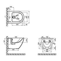 Біде підвісне Qtap Robin 495х370х325 Matt black QT1355046FMB, фото 2