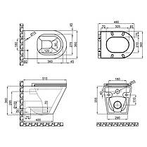 Унітаз підвісний Qtap Scorpio безободковый з сидінням Slim Soft-close QT1433053ERW, фото 2