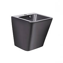 Підвісна Раковина моноблок Qtap Tern 370х410х400 Matt black з донним клапаном QT1711G808MB, фото 2