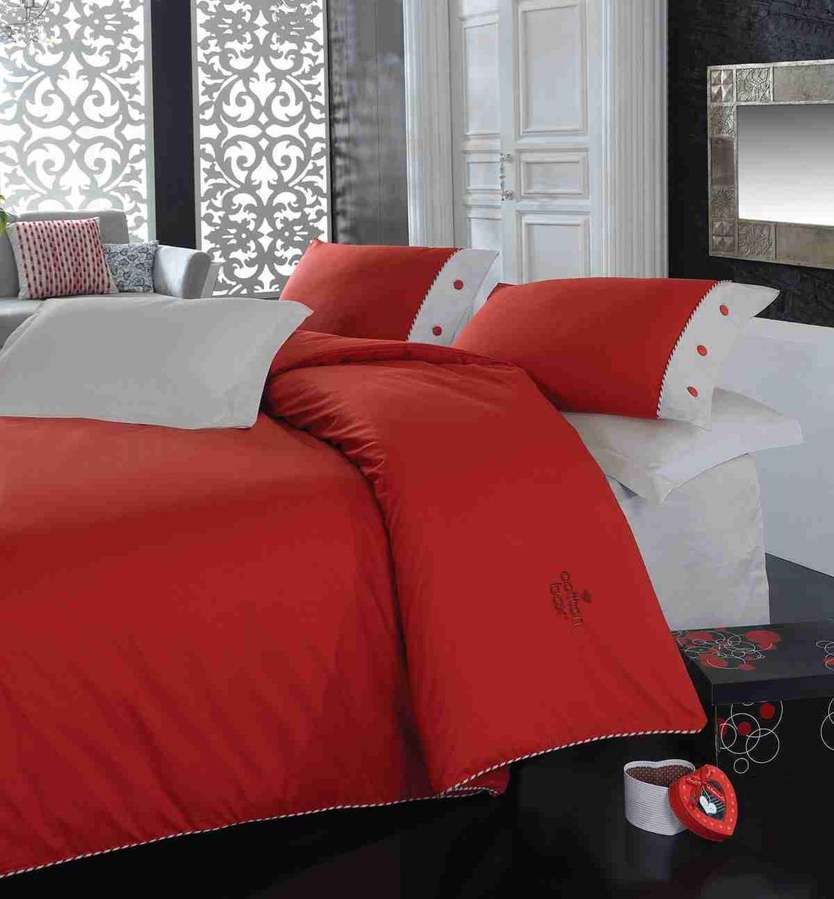 Постільна білизна Cotton Box PLAIN KIRMIZI двоспальний євро