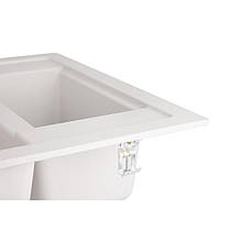 Кухонна мийка з додатковою чашею Lidz 615x500/200 WHI-01 (LIDZWHI01615500200), фото 3