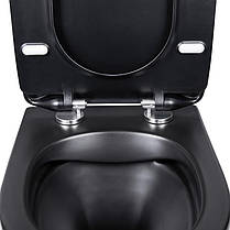 Унітаз підвісний Qtap Robin безободковый з сидінням Slim Soft-close QT1333046ENRMB, фото 3