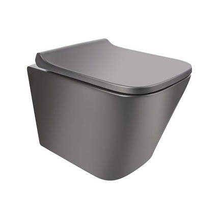 Унітаз підвісний Qtap Tern безободковый з сидінням Slim Soft-close QT1733052ERMB, фото 2