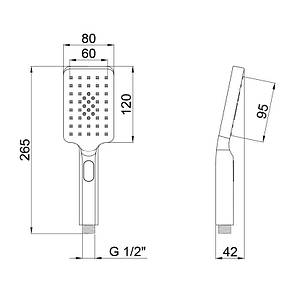 Лійка для ручного душу Qtap Rucni A121N3KBB, фото 2