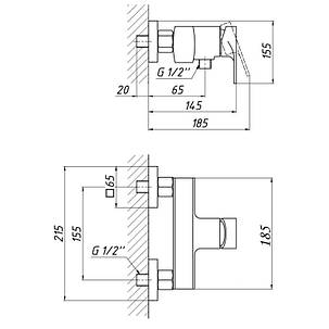 Змішувач для душу Qtap Vlasta 4028102C, фото 2