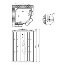 Душовий бокс Lidz Tani SB80x80.SAT.LOW.FR, скло Frost 4 мм без піддону, фото 2