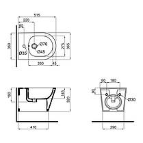 Біде підвісне Qtap Swan 520х360х320 White QT16555378W, фото 2