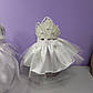 Костюм новорічний сніжинка 1-8 років спідниця біла фатинова та обруч сніжинка 1 шт, фото 5