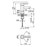 Смеситель для раковины Lidz Aria 001F (k35) LDARI001FNKS34937 Nickel, фото 2
