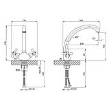 Змішувач для кухні Lidz Lamb 273F двохвентильний LDLAM273FCRM21890 Chrome, фото 2