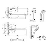 Смеситель для ванны Lidz Nicole 005 с поворотным изливом (c душевым гарнитуром) (k35) LDNIC005CRM22140 Chrome, фото 2