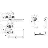 Смеситель для ванны Lidz Lamb 143 с поворотным изливом двухвентильный (c душевым гарнитуром) LDLAM143CRM22143 Chrome, фото 2