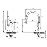 Проточный кран-водонагреватель кухонный для кухни Lidz Warm 058 LDWAR058WCR24985 White / Chrome, фото 2