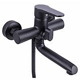 Смеситель для ванны Lidz Nicole 006 с поворотным изливом (c душевым гарнитуром) (k35) LDNIC006BLA35180 Black, фото 3