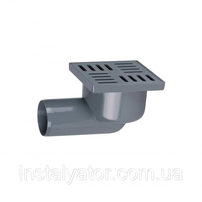 Трап Lidz (WHI) 60 07 T003 00 горизонтальний з пластиковою решіткою 100х100, фото 1