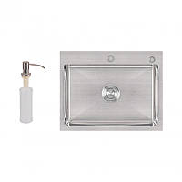 Кухонна мийка Lidz H5845 3.0/1.0 мм Brush (LIDZH5845BRU3010)